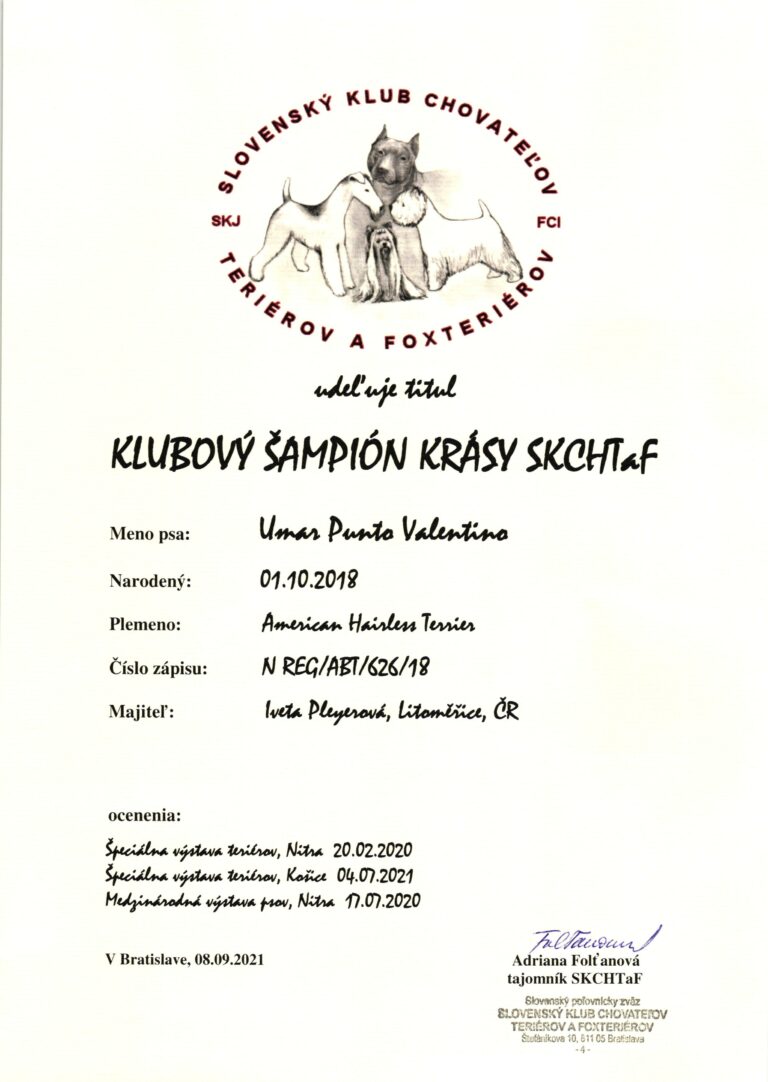 UMAR Klubový Šampion Krásy SKCHTaF