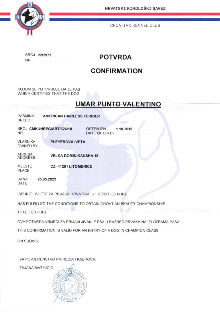 UMAR Chorvatský Šampion