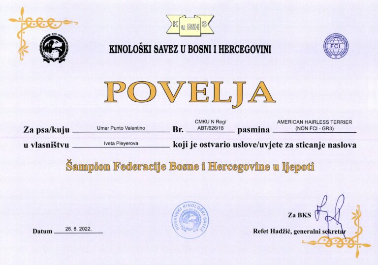 UMAR Šampion Federace Bosna a Hercegovina