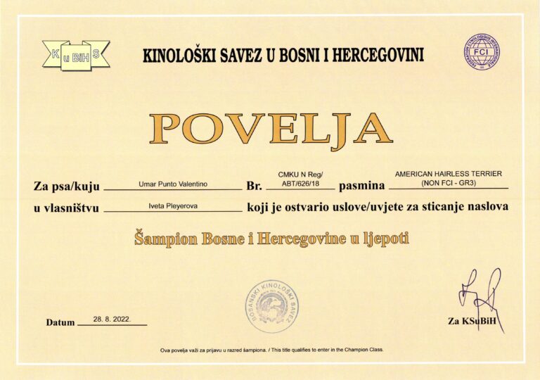 UMAR Šampion Bosny a Hercegoviny